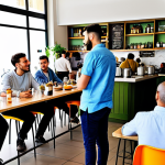 **

"A bustling Tel Aviv cafe scene, filled with young entrepreneurs in modest clothing, discussing innovative ideas and pitching to investors, safe for work, appropriate content, fully clothed, professional, perfect anatomy, natural proportions, bright and vibrant colors, modern setting, family-friendly."

**