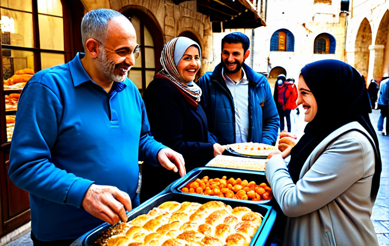 이스라엘의 유대교 기념일 - Hanukkah Food Tour in Jerusalem**

"A vibrant scene of a Hanukkah food tour in Jerusalem, featuring ...
