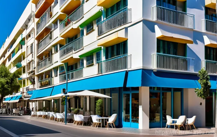 이스라엘의 주요 도시 텔아비브의 특징 - **Prompt: "A vibrant, sun-drenched scene on Rothschild Boulevard in Tel Aviv, showcasing the iconic ...
