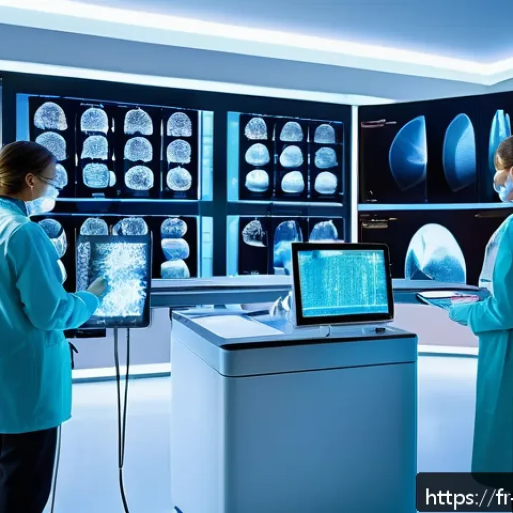 이스라엘의 의료기술 혁신 - A futuristic medical laboratory scene in France showcasing advanced artificial intelligence algorith...