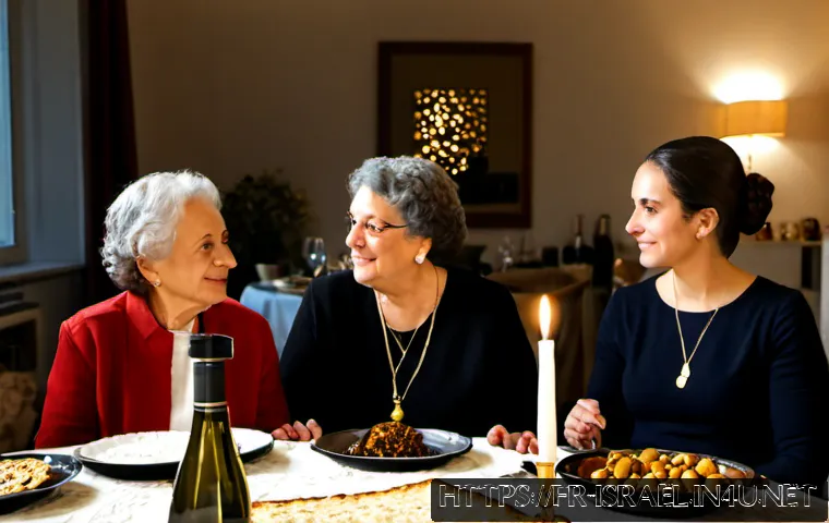 이스라엘의 주요 전통 축제와 현대적 변화 - Photorealistic family gathering for Passover in a contemporary French apartment, a diverse French-Je...